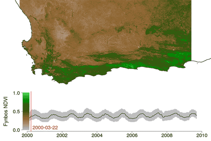 Satellite images of wildfire recovery